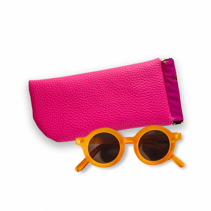 pebbled in bright pink not leather | sunnies squeeze case