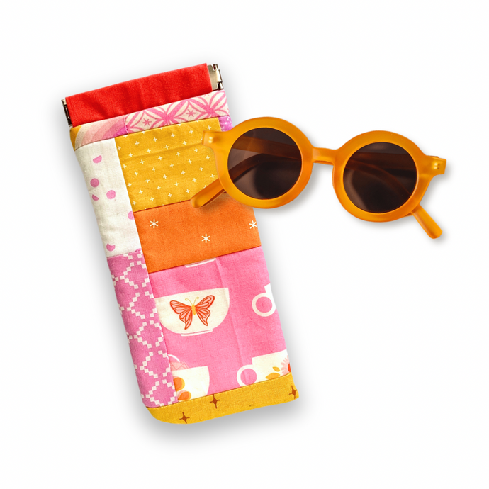 scrappy patchwork - yellow and orange | sunnies squeeze case