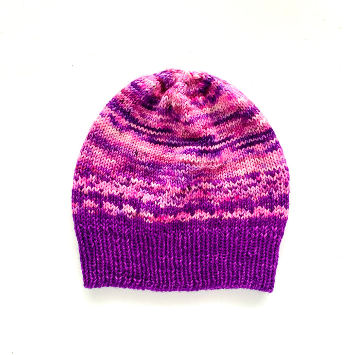 testing color work in pinks and purples | hand knits