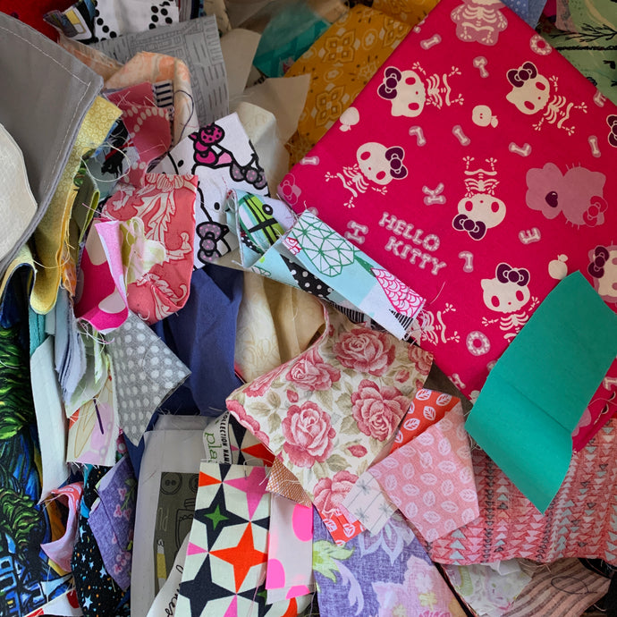 DESTASH: quilting cotton fabric scraps by the pound