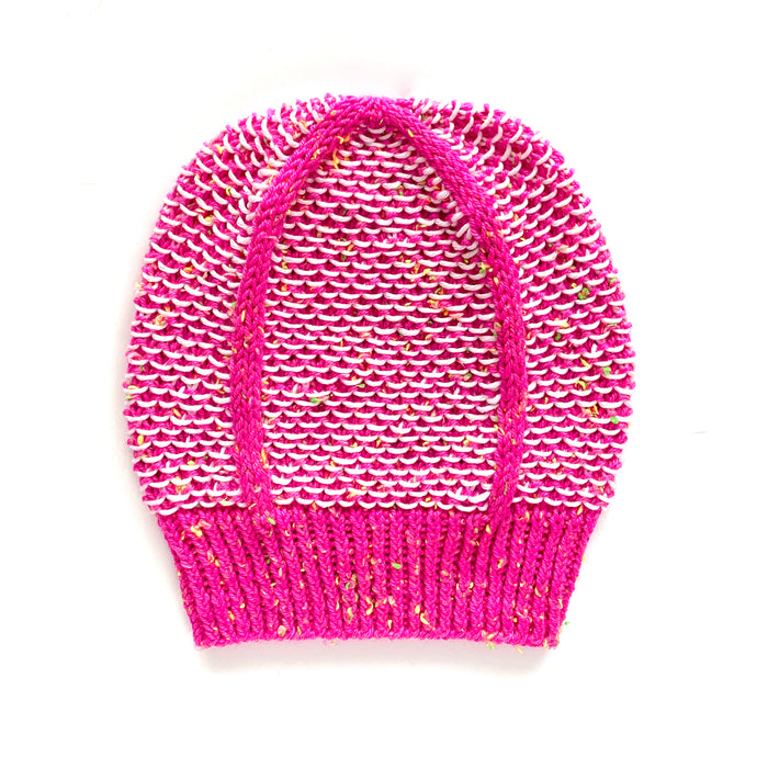 one, two, three, and to the four hat in pink | hand knits