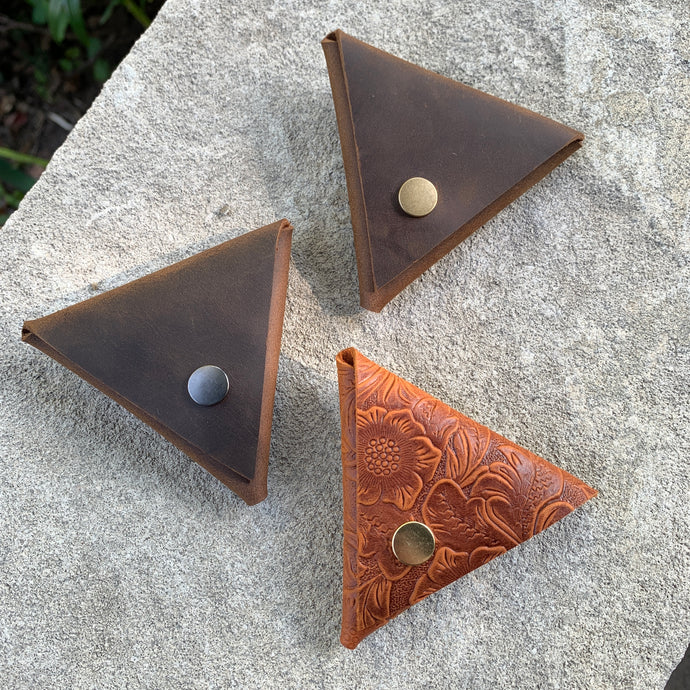 LEATHER triangle mini pouch - various | bags & pouches