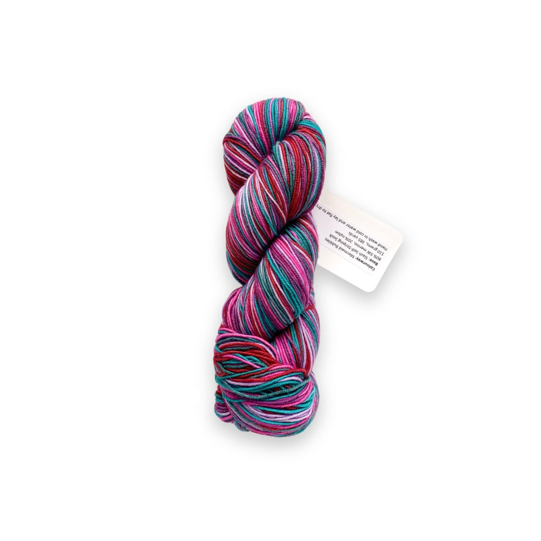 DESTASH: mudpunch slash self striping sock | mermaid bubbles