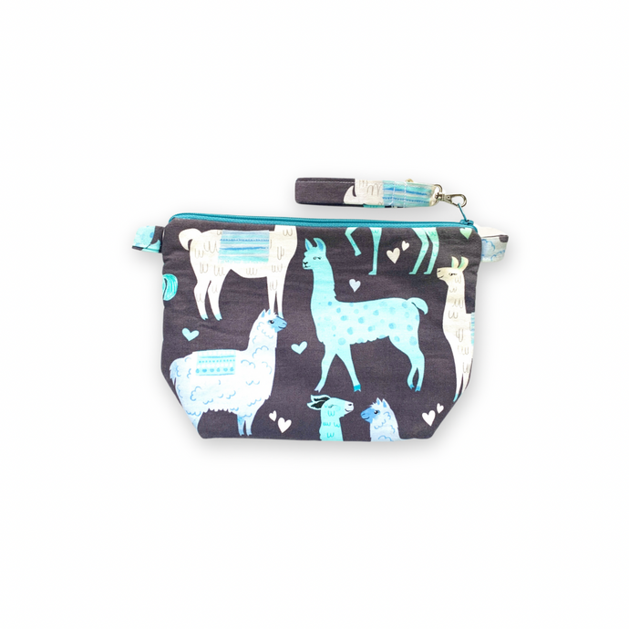 DESTASH: the silver shed zipper project bag | blue llamas