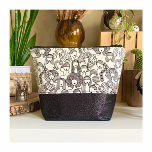 sup ladies in black | wedge zipper project pouch/bag