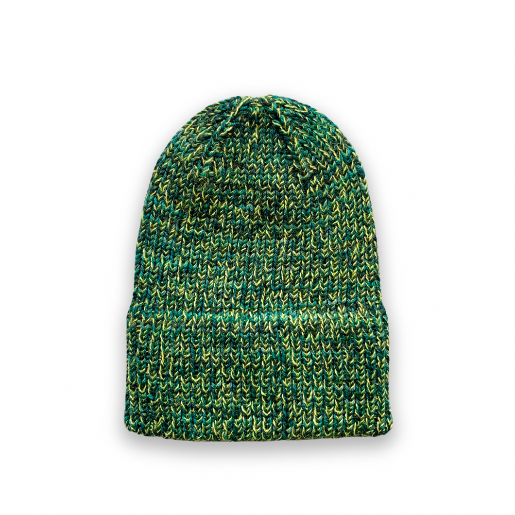 cozy ribbed knit hat with folded brim | hand knits