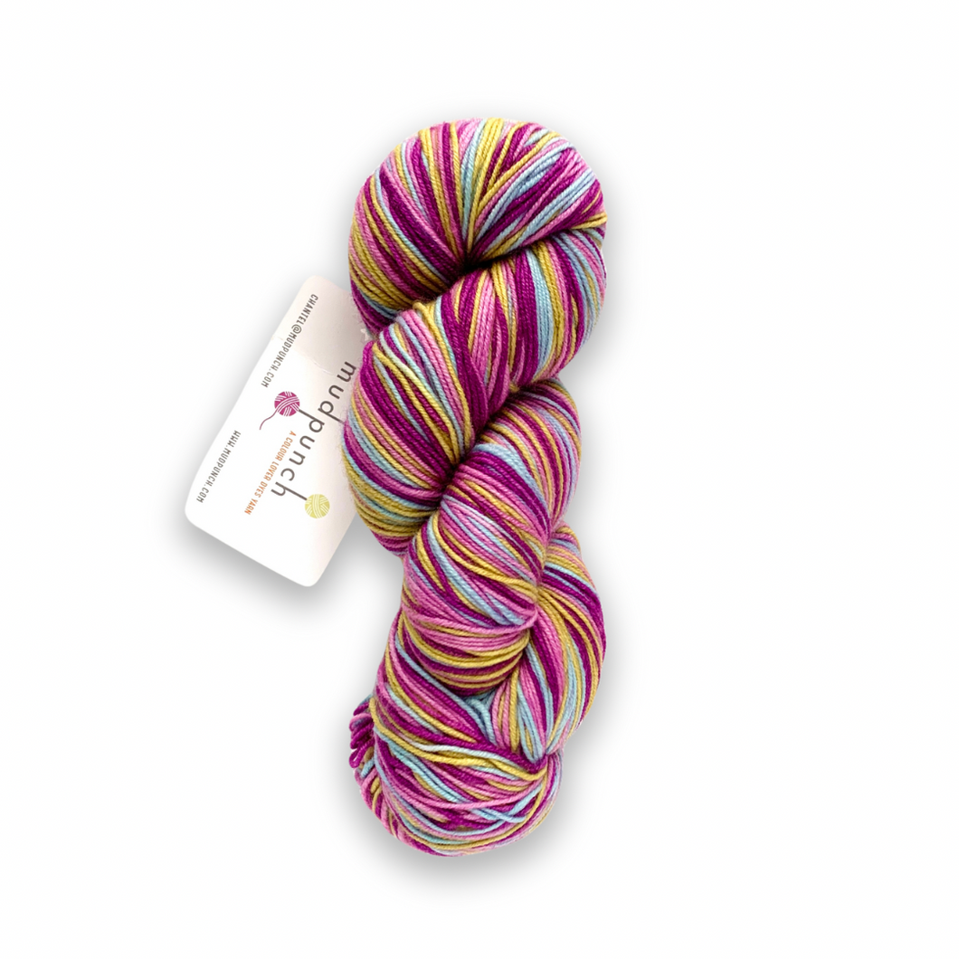 DESTASH: mudpunch slash self striping sock | drunken butterfly