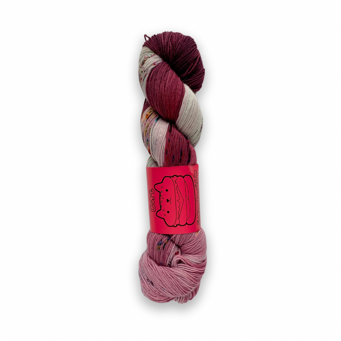 DESTASH: cat sandwich fibers trustie sock | i eat shades of red (marceline)