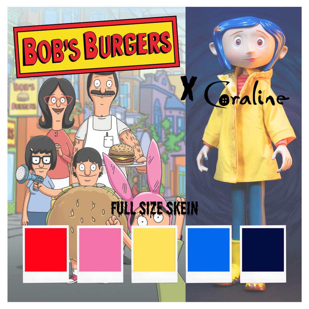 halloween 2024 - bob's burgers x coraline | 4-ply sock