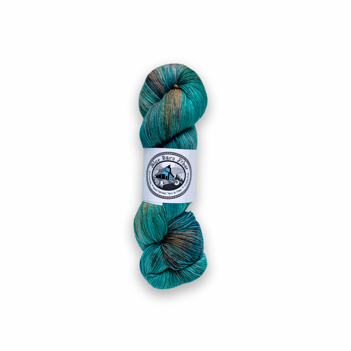 DESTASH: blue barn fiber squishy sock | earthy mama