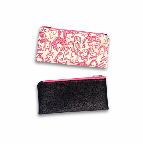 sup ladies in pink | zippered pencil pen pouch