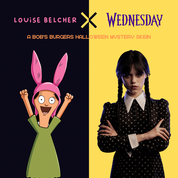 PREORDER: Louise Belcher x Wednesday - a Bob's Burgers Halloween Mystery Skein | 4-ply sock