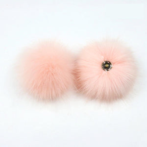 faux fur pom pom - light pink | accessories