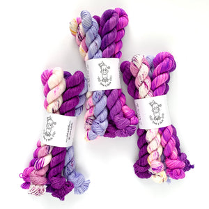 pops of purple (one of a kind) | 4-ply sock mini set