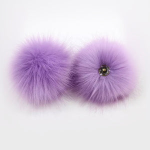 faux fur pom pom - lavender | accessories